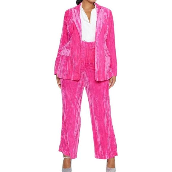 Fashion To Figure - Vana Wide Leg Velvet Pantsuit Sz 0/ US 12 - Picture 3 of 9